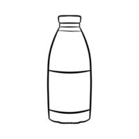 Bottle of milk contour vector illustration