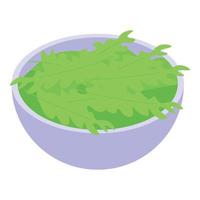 Arugula bowl icon, isometric style vector