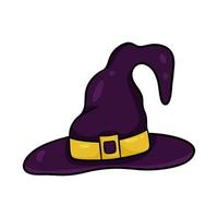 Purple witch hat isolated on white background vector