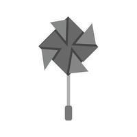 Paper Fan Flat Greyscale Icon vector