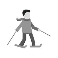 Skating Flat Greyscale Icon vector