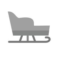 Sled with seat Flat Greyscale Icon vector