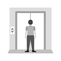 Using Elevator Flat Greyscale Icon vector