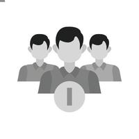 Team Acquisition Flat Greyscale Icon vector