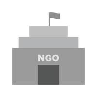 NGO Building Flat Greyscale Icon vector