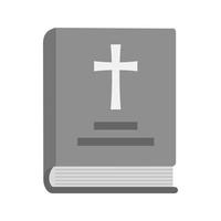 icono de escala de grises plano del libro sagrado vector