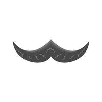 Moustache Flat Greyscale Icon vector