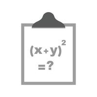 Solving Formula Flat Greyscale Icon vector