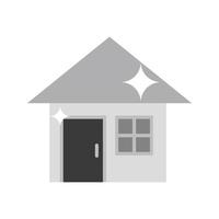 Clean House Flat Greyscale Icon vector