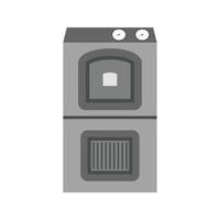 Solid Fuel Boiler Flat Greyscale Icon vector