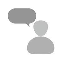 Person Speaking Flat Greyscale Icon vector