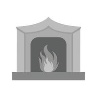 Fireplace Flat Greyscale Icon vector