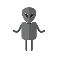 Alien II Flat Greyscale Icon vector