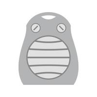 Fan Heater Flat Greyscale Icon vector