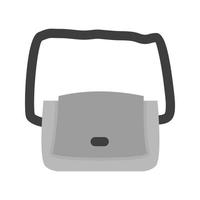 Shoulder Bag Flat Greyscale Icon vector