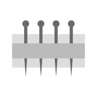 soporte de agujas icono plano en escala de grises vector