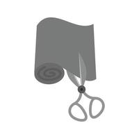 Cutting Cloth Flat Greyscale Icon vector