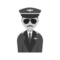 Flight Captain Flat Greyscale Icon vector