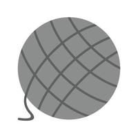 Wool Ball Flat Greyscale Icon vector