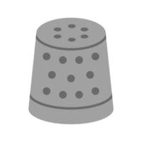 Thimble Flat Greyscale Icon vector