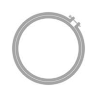 Embroidery Hoop Flat Greyscale Icon vector