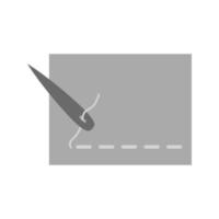 Stitching Lines Flat Greyscale Icon vector