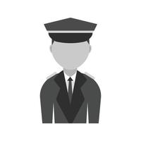 Airport Security Flat Greyscale Icon vector