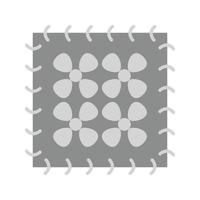 patrón bordado icono en escala de grises plana vector