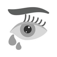 Tears in Eyes Flat Greyscale Icon vector