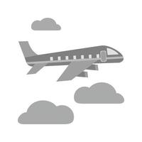 Plane Flying Flat Greyscale Icon vector