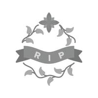 Rest In Peace Flat Greyscale Icon vector