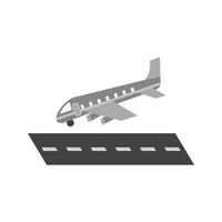 Flight Landing Flat Greyscale Icon vector