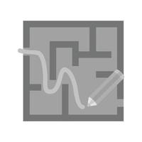 Finding Path Flat Greyscale Icon vector