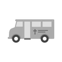 Funeral Van II Flat Greyscale Icon vector