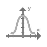 gráfico en forma de campana icono plano en escala de grises vector