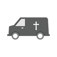Funeral Van I Flat Greyscale Icon vector