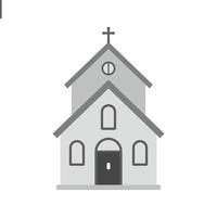 Church Building I Flat Greyscale Icon vector