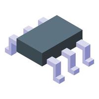 Voltage regulator circuit protection icon, isometric style vector