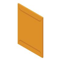 Carton envelope icon, isometric style vector