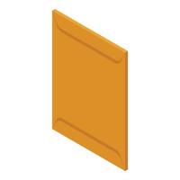 Carton envelope icon, isometric style vector