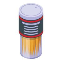 Toothpick box icon, isometric style vector