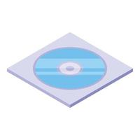 Disc envelope icon, isometric style vector