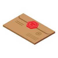 Old envelope icon, isometric style vector