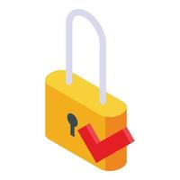 Locked subscription icon, isometric style vector