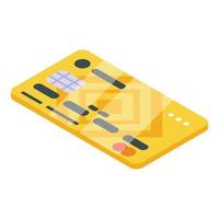 Credit card subscription icon, isometric style vector