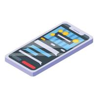 Stream smartphone icon, isometric style vector