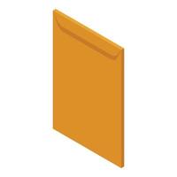 Old paper envelope icon, isometric style vector