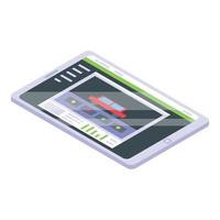 Stream tablet icon, isometric style vector