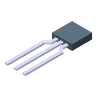 Electronic component icon, isometric style vector