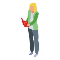 Weekend reading book icon, isometric style vector